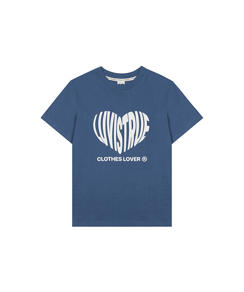 LUVISTRUE(ラヴイズトゥルー)の「SU HEART LOGO TEE(2COLOR)(Tシャツ/カットソー・レディース・ホワイト/ブルー・FREE)」の1枚目の写真