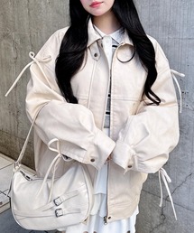 INGNI（イング）の「マルチWayリボンフェイクレザービッグブルゾン（ブルゾン）」