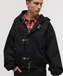 ILL'S(�C���Y)��FIREMAN HOOK DENIM HOODIE / �t�@�C���[�}���t�b�N �f�j���t�[�f�B�[ �����Y ���f�B�[�X ���j�Z�b�N�X(�f�j���W���P�b�g)