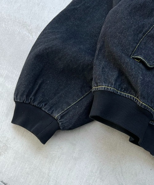 ILL'S（イルズ）の「FIREMAN HOOK DENIM HOODIE / ファイヤーマンフック デニムフーディー ブルゾン ショート丈 メンズ レディース ユニセックス（デニムジャケット・メンズ・ネイビー/ブラック・M/L）」の13枚目の写真