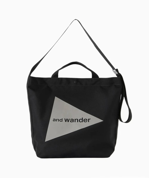 and wander（アンドワンダー）の「and wander/アンドワンダー recycle OX logo tote bag リサイクルポリエステル トートバッグ 2026年春夏（トートバッグ・メンズ・ブラック・FREE）」の2枚目の写真