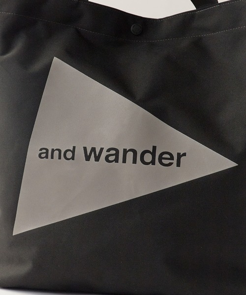 and wander（アンドワンダー）の「and wander/アンドワンダー recycle OX logo tote bag リサイクルポリエステル トートバッグ 2026年春夏（トートバッグ・メンズ・ブラック・FREE）」の16枚目の写真