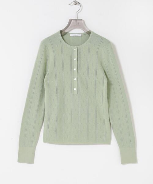 URBAN RESEARCH(アーバンリサーチ)の「パターンメッシュヘンリーネックニット(ニット/セーター・レディース・グレー/オフホワイト/ミント・FREE)」の19枚目の写真