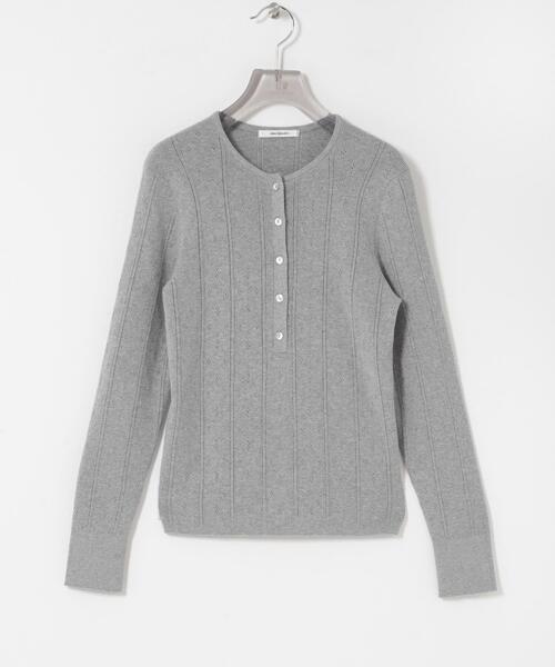 URBAN RESEARCH(アーバンリサーチ)の「パターンメッシュヘンリーネックニット(ニット/セーター・レディース・グレー/オフホワイト/ミント・FREE)」の7枚目の写真