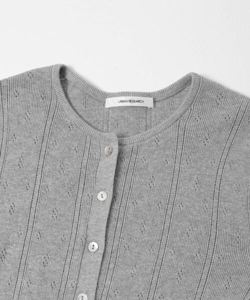 URBAN RESEARCH(アーバンリサーチ)の「パターンメッシュヘンリーネックニット(ニット/セーター・レディース・グレー/オフホワイト/ミント・FREE)」の8枚目の写真