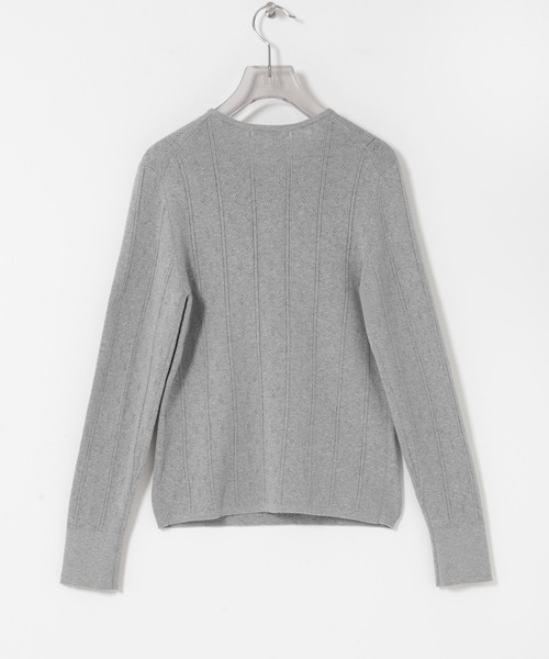 URBAN RESEARCH（アーバンリサーチ）の「パターンメッシュヘンリーネックニット（ニット/セーター・レディース・グレー/オフホワイト/ミント・FREE）」の14枚目の写真