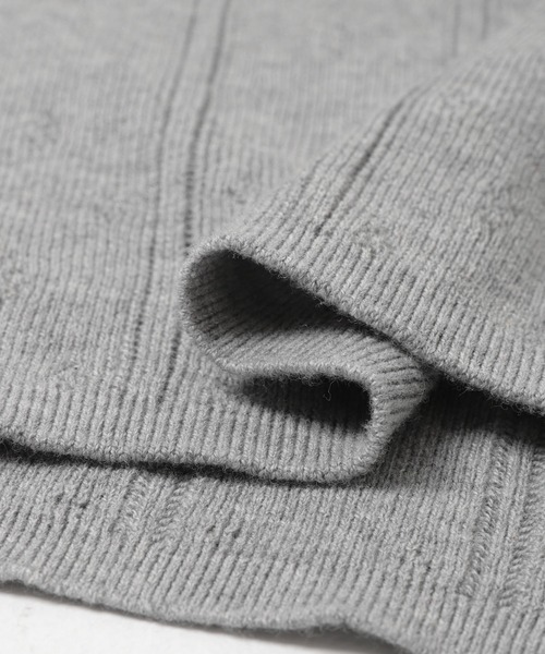 URBAN RESEARCH（アーバンリサーチ）の「パターンメッシュヘンリーネックニット（ニット/セーター・レディース・グレー/オフホワイト/ミント・FREE）」の15枚目の写真