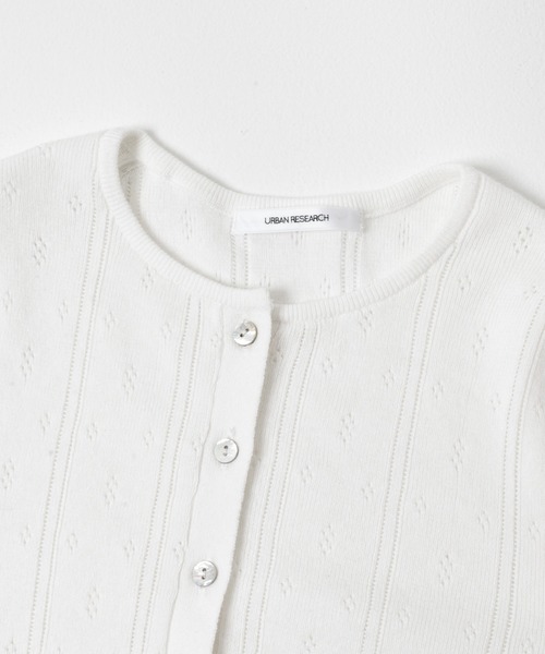 URBAN RESEARCH（アーバンリサーチ）の「パターンメッシュヘンリーネックニット（ニット/セーター・レディース・グレー/オフホワイト/ミント・FREE）」の17枚目の写真