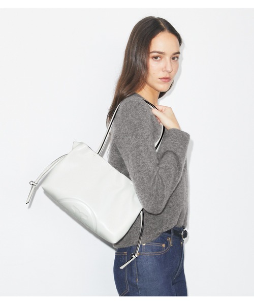 TORY BURCH(トリーバーチ)の「エラ NATUURA(TM) ドローストリング スモール トートバッグ(トートバッグ・レディース・ホワイト/ブラック・ONE SIZE)」の2枚目の写真