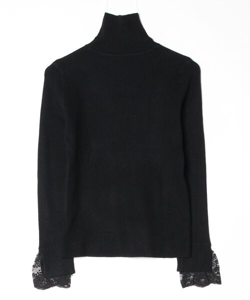 Desert Rose(デザートローズ)の「【DESERT ROSE/デザートローズ】ショルダーボタンレースレイヤードスリーブハイネックニット(ニット/セーター・レディース・ブラック・FREE)」の2枚目の写真