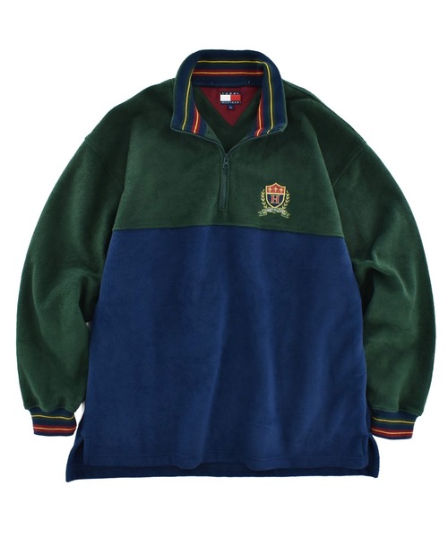 TOMMY HILFIGER(トミーヒルフィガー)の「【USED】TOMMY HILFIGER ハーフジップ フリースプルオーバー(ニット/セーター・メンズ・ネイビー・LARGE)」の1枚目の写真
