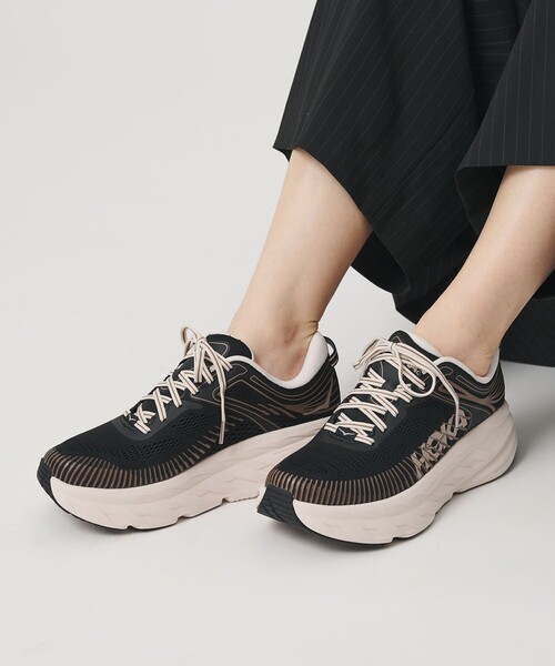 HOKA（ホカ）の「＜HOKA＞ウィメンズ ボンダイ 7/スニーカー（スニーカー・レディース・ブラック/ライトピンク・24.5cm/24cm/23.5cm/25cm/23cm）」の3枚目の写真