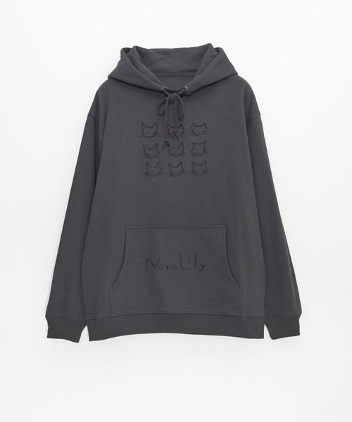 Nora Lily(ノラリリー)の「【Nora Lily】9 NEKO Print Hoodie(パーカー・メンズ・ネイビー/ブルー/ヘザーグレー/チャコールグレー・LARGE)」の5枚目の写真