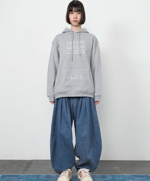 Nora Lily(ノラリリー)の「【Nora Lily】9 NEKO Print Hoodie(パーカー・メンズ・ネイビー/ブルー/ヘザーグレー/チャコールグレー・LARGE)」の11枚目の写真