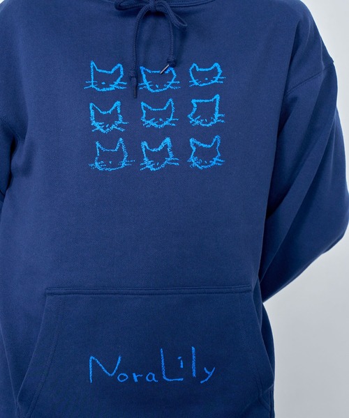 Nora Lily(ノラリリー)の「【Nora Lily】9 NEKO Print Hoodie(パーカー・メンズ・ネイビー/ブルー/ヘザーグレー/チャコールグレー・LARGE)」の18枚目の写真