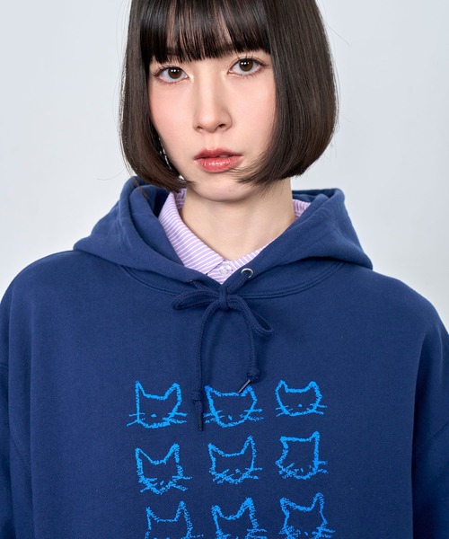 Nora Lily(ノラリリー)の「【Nora Lily】9 NEKO Print Hoodie(パーカー・メンズ・ネイビー/ブルー/ヘザーグレー/チャコールグレー・LARGE)」の19枚目の写真