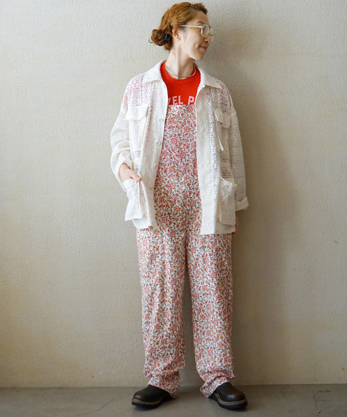 JOURNAL STANDARD LUXE(ジャーナルスタンダード ラックス)の「ボイルフラワー キャミサロペ(サロペット/オーバーオール・レディース・レッド・FREE)」の4枚目の写真