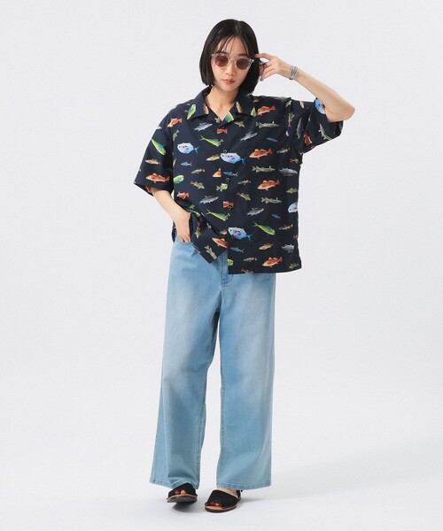 BEAMS BOY（ビームスボーイ）の「【別注】Columbia / PFG 総柄シャツ（シャツ/ブラウス・レディース・ベージュ/ネイビー・X-SMALL）」の7枚目の写真