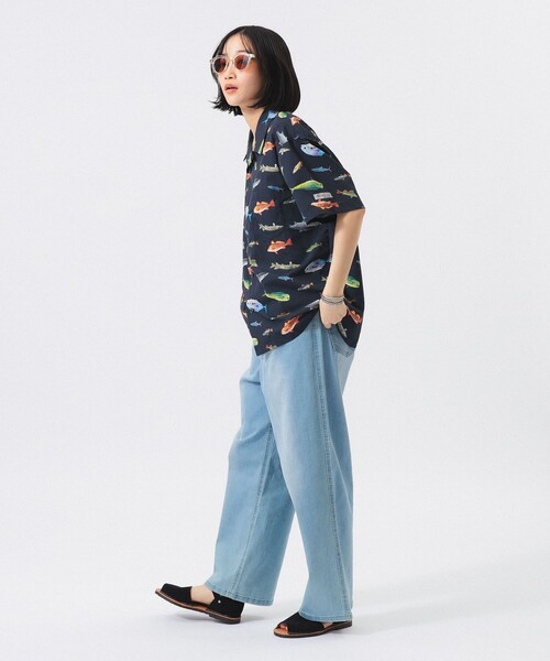 BEAMS BOY（ビームスボーイ）の「【別注】Columbia / PFG 総柄シャツ（シャツ/ブラウス・レディース・ベージュ/ネイビー・X-SMALL）」の8枚目の写真