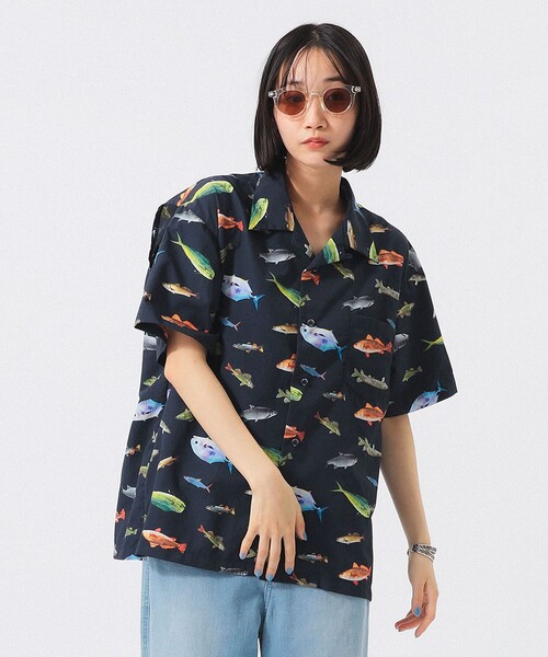 BEAMS BOY（ビームスボーイ）の「【別注】Columbia / PFG 総柄シャツ（シャツ/ブラウス・レディース・ベージュ/ネイビー・X-SMALL）」の10枚目の写真