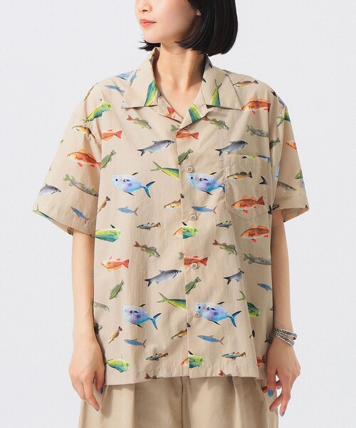 BEAMS BOY（ビームスボーイ）の「【別注】Columbia / PFG 総柄シャツ（シャツ/ブラウス・レディース・ベージュ/ネイビー・X-SMALL）」の11枚目の写真