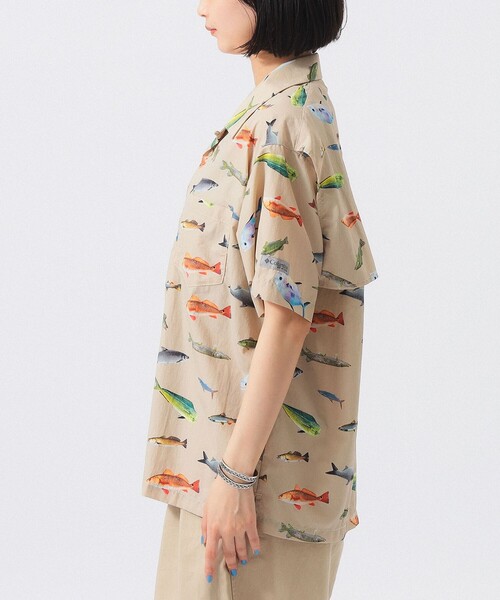 BEAMS BOY（ビームスボーイ）の「【別注】Columbia / PFG 総柄シャツ（シャツ/ブラウス・レディース・ベージュ/ネイビー・X-SMALL）」の12枚目の写真