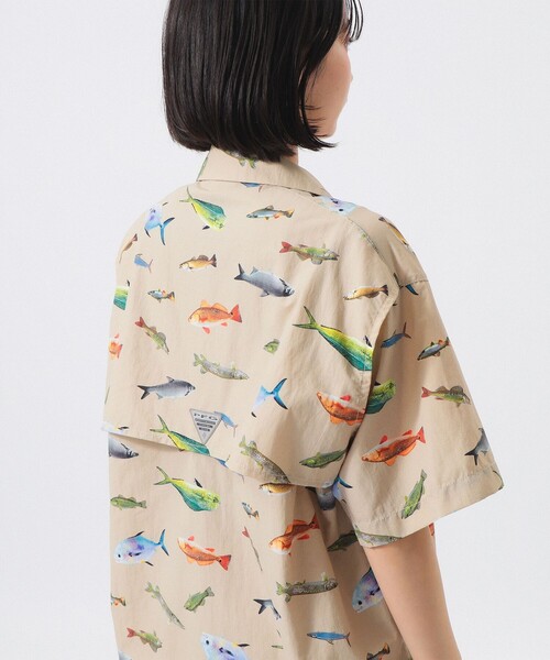 BEAMS BOY（ビームスボーイ）の「【別注】Columbia / PFG 総柄シャツ（シャツ/ブラウス・レディース・ベージュ/ネイビー・X-SMALL）」の14枚目の写真
