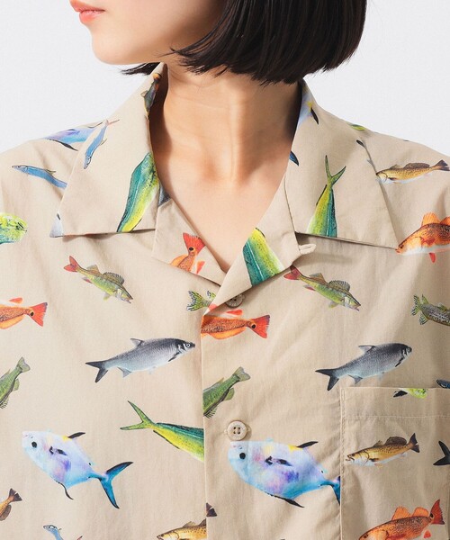 BEAMS BOY（ビームスボーイ）の「【別注】Columbia / PFG 総柄シャツ（シャツ/ブラウス・レディース・ベージュ/ネイビー・X-SMALL）」の15枚目の写真