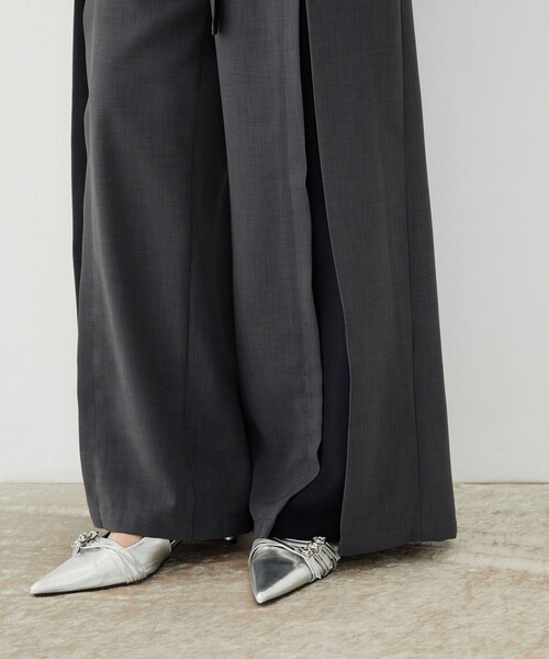 UNITED TOKYO(ユナイテッドトウキョウ)の「【新作】ラップレイヤーワイドパンツ|ウォッシャブル/セットアップ/オフィスカジュアル/オケージョン/防シワ/吸水速乾/春服(スラックス・レディース・ベージュ/グレー・2/1)」の20枚目の写真