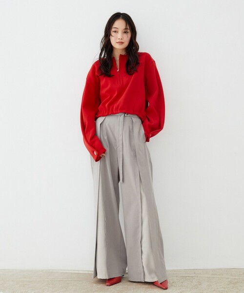 UNITED TOKYO(ユナイテッドトウキョウ)の「【新作】ラップレイヤーワイドパンツ|ウォッシャブル/セットアップ/オフィスカジュアル/オケージョン/防シワ/吸水速乾/春服(スラックス・レディース・ベージュ/グレー・2/1)」の22枚目の写真