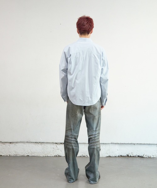 NVRFRGT（ネヴァーフォーゲット）の「PANELLED LONG SLEEVE SHIRT（シャツ/ブラウス・メンズ・サックスブルー/アイボリー・1/2）」の9枚目の写真