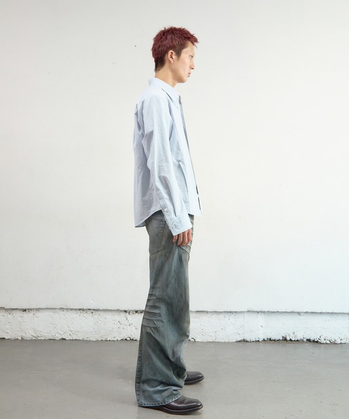 NVRFRGT（ネヴァーフォーゲット）の「PANELLED LONG SLEEVE SHIRT（シャツ/ブラウス・メンズ・サックスブルー/アイボリー・1/2）」の10枚目の写真