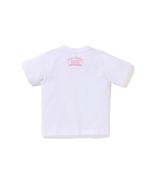 A BATHING APE（アベイシングエイプ）の「SAKURA PHOTO APE HEAD TEE（Tシャツ/カットソー・キッズ・ホワイト/ブラック・140/90/110/130/100/120）」の3枚目の写真