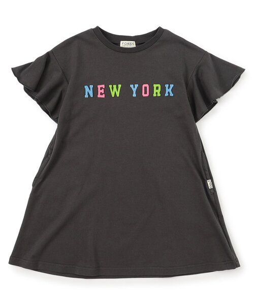 F.O.KIDS（エフオーキッズ）の「【リンク】GIRLS　ロゴアップリケワンピース（ワンピース・キッズ・オフホワイト/レッド/チャコール/レインボー・90/100/110/130/120/140）」の3枚目の写真