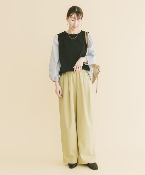 ITEMS URBANRESEARCH（アイテムズ アーバンリサーチ）の「フハクキリカエプルオーバー（Tシャツ/カットソー・レディース・ベージュ/モカ/ブラック・FREE）」の6枚目の写真