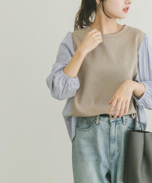 ITEMS URBANRESEARCH（アイテムズ アーバンリサーチ）の「フハクキリカエプルオーバー（Tシャツ/カットソー・レディース・ベージュ/モカ/ブラック・FREE）」の13枚目の写真