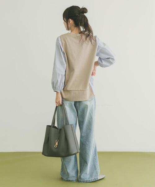 ITEMS URBANRESEARCH（アイテムズ アーバンリサーチ）の「フハクキリカエプルオーバー（Tシャツ/カットソー・レディース・ベージュ/モカ/ブラック・FREE）」の17枚目の写真