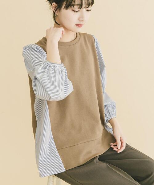 ITEMS URBANRESEARCH（アイテムズ アーバンリサーチ）の「フハクキリカエプルオーバー（Tシャツ/カットソー・レディース・ベージュ/モカ/ブラック・FREE）」の20枚目の写真