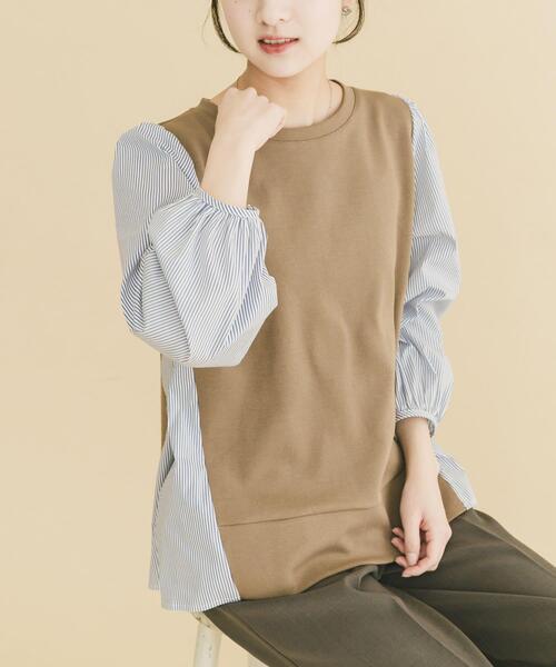 ITEMS URBANRESEARCH（アイテムズ アーバンリサーチ）の「フハクキリカエプルオーバー（Tシャツ/カットソー・レディース・ベージュ/モカ/ブラック・FREE）」の21枚目の写真