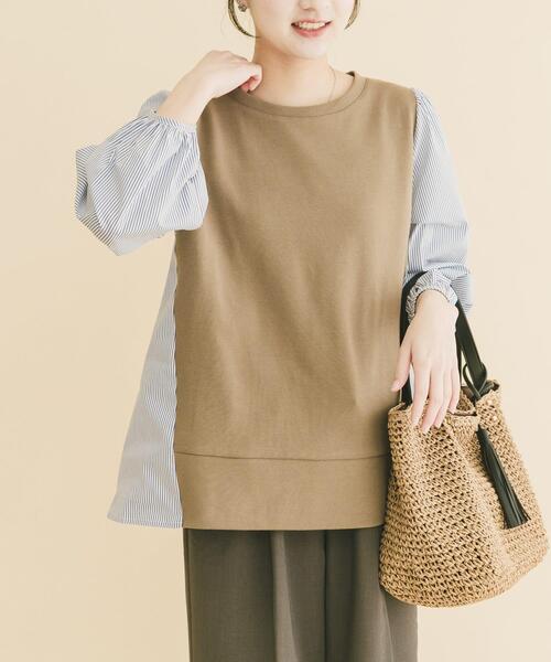 ITEMS URBANRESEARCH（アイテムズ アーバンリサーチ）の「フハクキリカエプルオーバー（Tシャツ/カットソー・レディース・ベージュ/モカ/ブラック・FREE）」の22枚目の写真