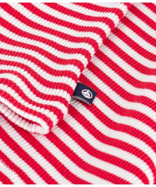 PETIT BATEAU（プチバトー）の「リブボーダー半袖Tシャツ（Tシャツ/カットソー・キッズ・レッド・3YEAR/4YEAR/5YEAR）」の6枚目の写真