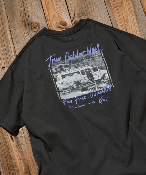 KAVU×FREAK'S STORE лимитированная футболка Big Shellout Backfront CAR (ограниченная серия)