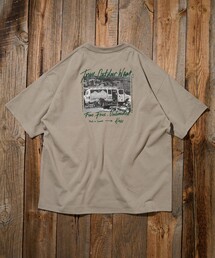 限定展開 KAVU×FREAK'S STORE カブー 別注 ビッグシルエット バックフォトプリント Tシャツ CAR