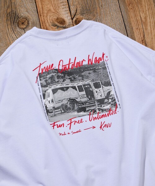 FREAK'S STORE（フリークスストア）の「限定展開 KAVU×FREAK'S STORE カブー 別注 ビッグシルエット バックフォトプリント Tシャツ CAR（Tシャツ/カットソー・メンズ・ホワイト/スミクロ/アッシュグレー/グレイッシュベージュ・LARGE/MEDIUM/SMALL）」の6枚目の写真