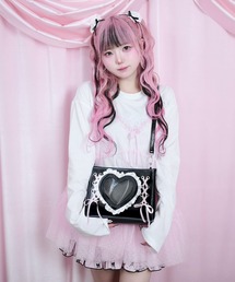 Magia Charm（マギアチャーム）の「ハート窓付きショルダーバッグ / 推し活バッグ クリアポケット 合皮（ショルダーバッグ）」