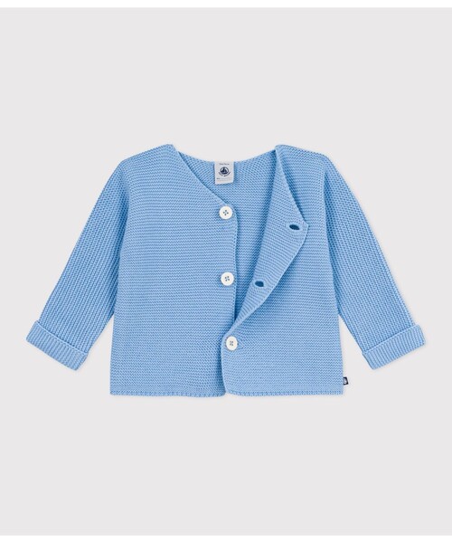 PETIT BATEAU(プチバトー)の「ガーター編みニットカーディガン(カーディガン/ボレロ・キッズ・ライトピンク/ライトブルー・6MONTH/12MONTH/18MONTH)」の6枚目の写真