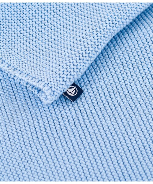 PETIT BATEAU(プチバトー)の「ガーター編みニットカーディガン(カーディガン/ボレロ・キッズ・ライトピンク/ライトブルー・6MONTH/12MONTH/18MONTH)」の8枚目の写真