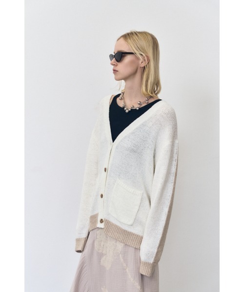 Muel Chic(ミュエルシック)の「Miyora knit cardigan ミヨラニットカーディガン(カーディガン/ボレロ・レディース・ブラック/オフホワイト/ブルー・FREE)」の7枚目の写真