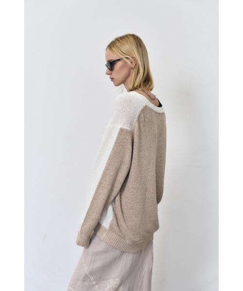 Muel Chic(ミュエルシック)の「Miyora knit cardigan ミヨラニットカーディガン(カーディガン/ボレロ・レディース・ブラック/オフホワイト/ブルー・FREE)」の5枚目の写真