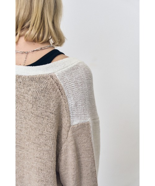 Muel Chic(ミュエルシック)の「Miyora knit cardigan ミヨラニットカーディガン(カーディガン/ボレロ・レディース・ブラック/オフホワイト/ブルー・FREE)」の11枚目の写真